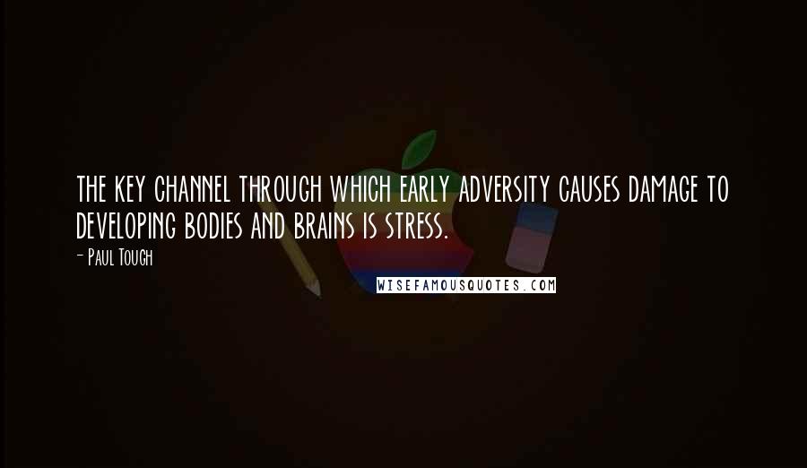 Paul Tough Quotes: the key channel through which early adversity causes damage to developing bodies and brains is stress.