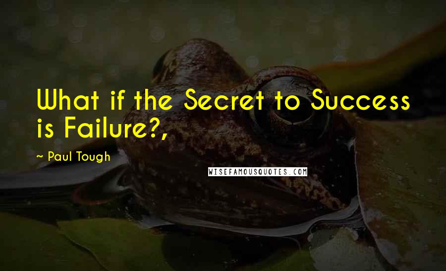 Paul Tough Quotes: What if the Secret to Success is Failure?,