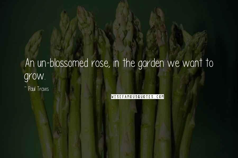 Paul Travis Quotes: An un-blossomed rose, in the garden we want to grow.