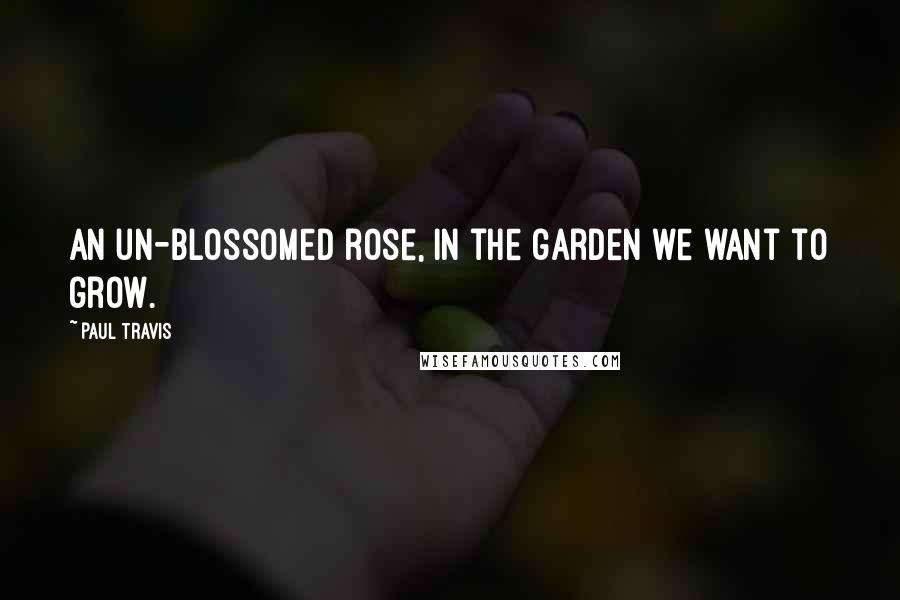 Paul Travis Quotes: An un-blossomed rose, in the garden we want to grow.