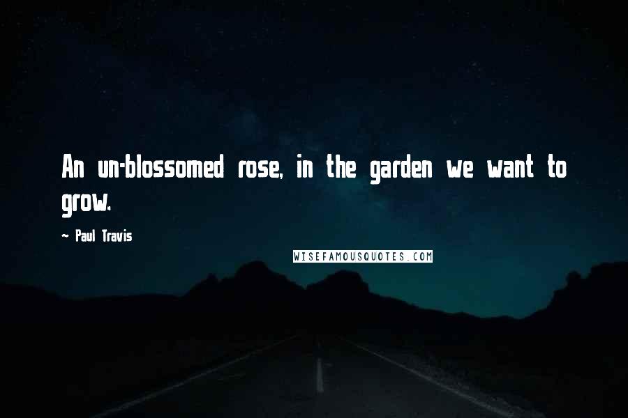 Paul Travis Quotes: An un-blossomed rose, in the garden we want to grow.