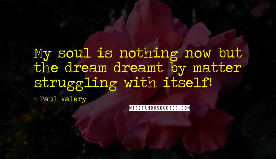 Paul Valery Quotes: My soul is nothing now but the dream dreamt by matter struggling with itself!