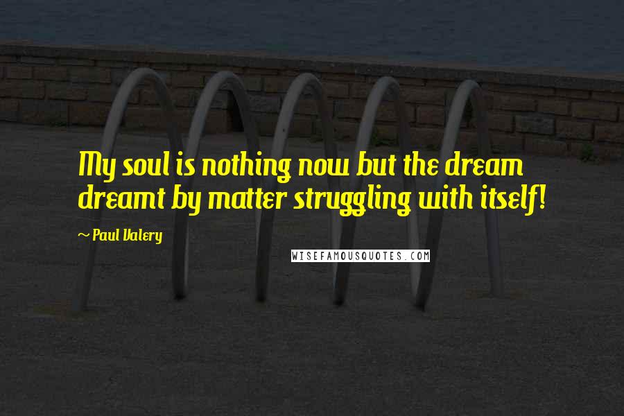 Paul Valery Quotes: My soul is nothing now but the dream dreamt by matter struggling with itself!