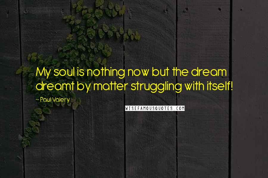 Paul Valery Quotes: My soul is nothing now but the dream dreamt by matter struggling with itself!