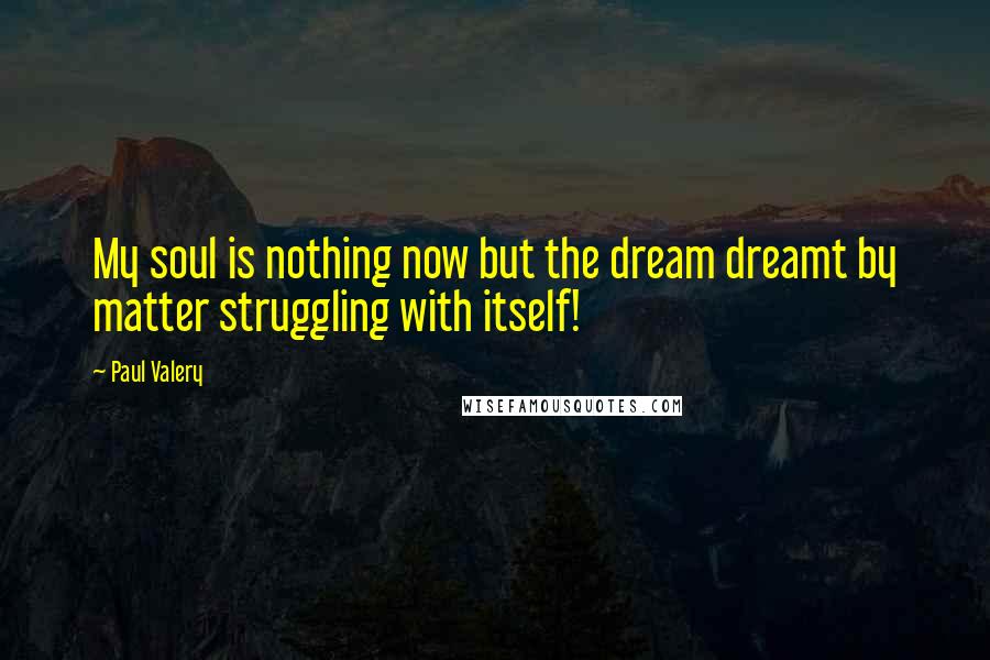 Paul Valery Quotes: My soul is nothing now but the dream dreamt by matter struggling with itself!