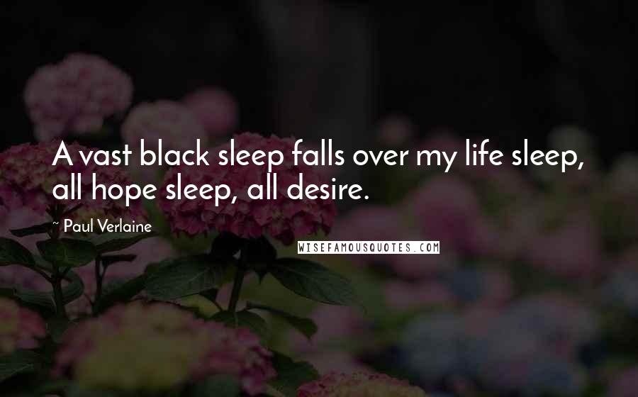 Paul Verlaine Quotes: A vast black sleep falls over my life sleep, all hope sleep, all desire.