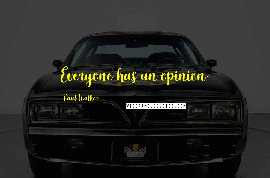 Paul Walker Quotes: Everyone has an opinion.