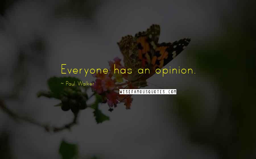 Paul Walker Quotes: Everyone has an opinion.