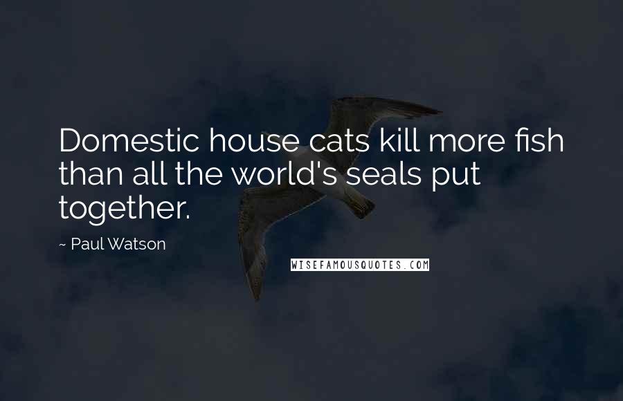 Paul Watson Quotes: Domestic house cats kill more fish than all the world's seals put together.