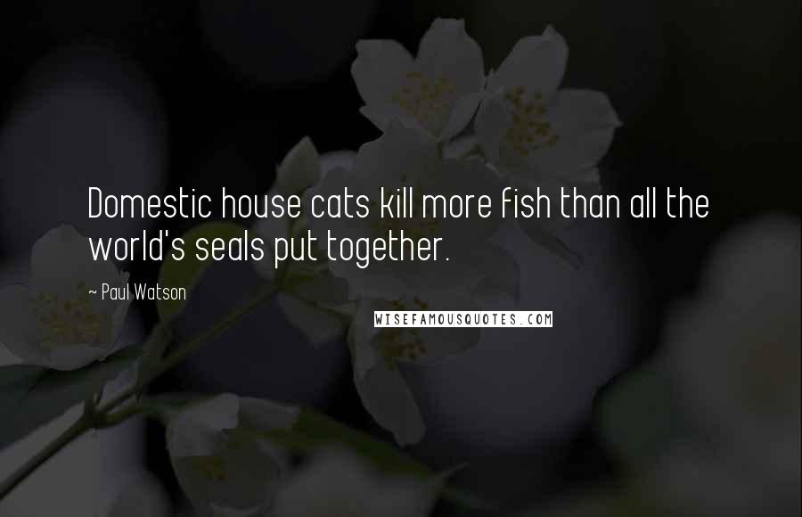 Paul Watson Quotes: Domestic house cats kill more fish than all the world's seals put together.