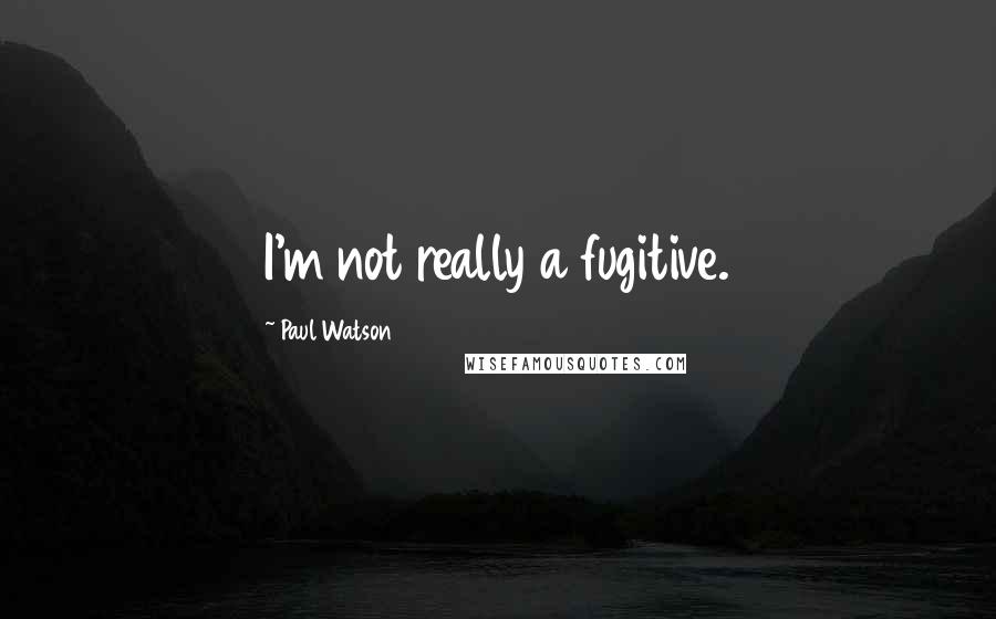 Paul Watson Quotes: I'm not really a fugitive.