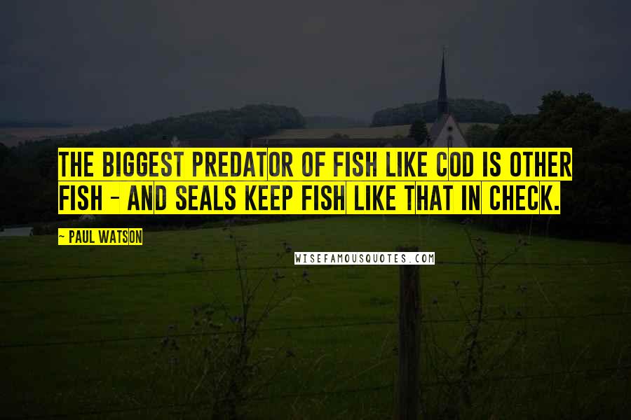 Paul Watson Quotes: The biggest predator of fish like cod is other fish - and seals keep fish like that in check.