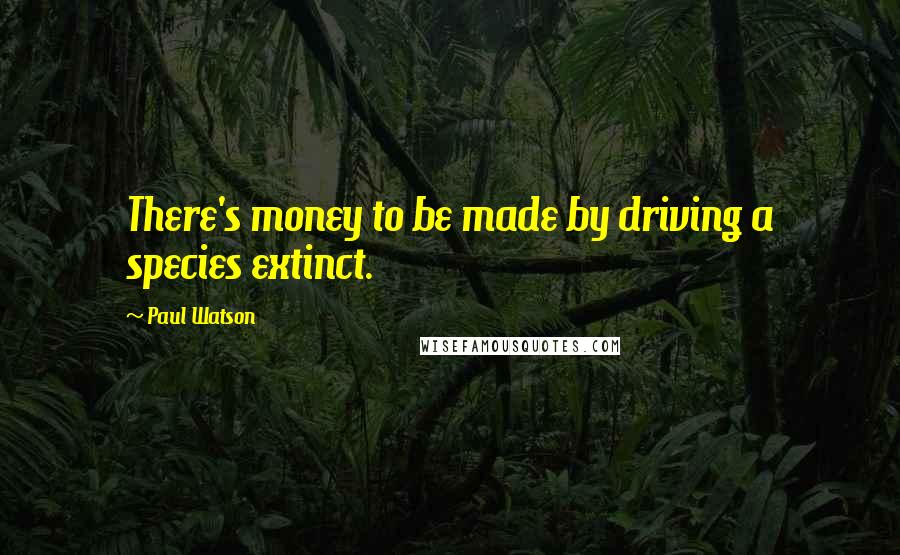 Paul Watson Quotes: There's money to be made by driving a species extinct.