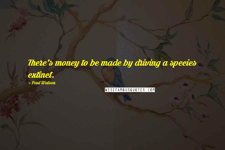 Paul Watson Quotes: There's money to be made by driving a species extinct.