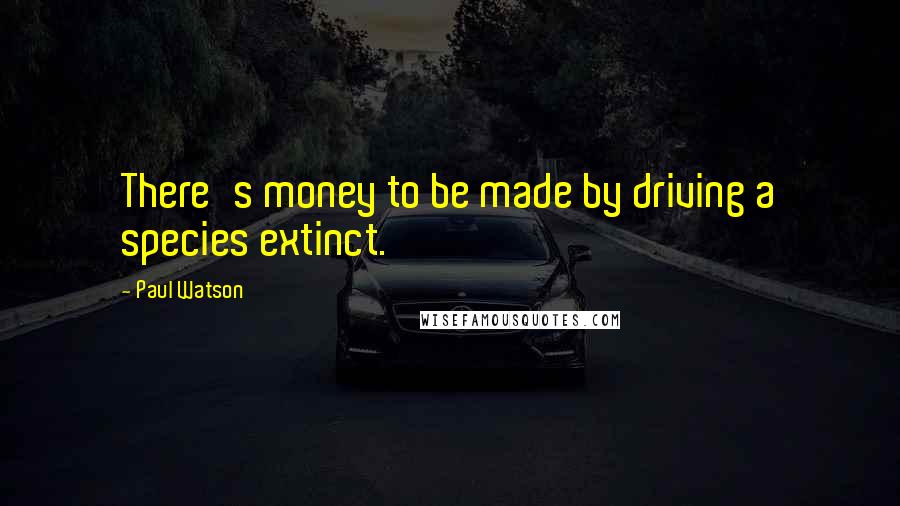 Paul Watson Quotes: There's money to be made by driving a species extinct.