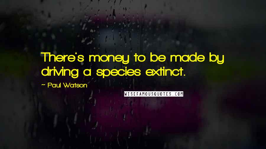 Paul Watson Quotes: There's money to be made by driving a species extinct.