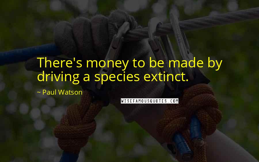 Paul Watson Quotes: There's money to be made by driving a species extinct.