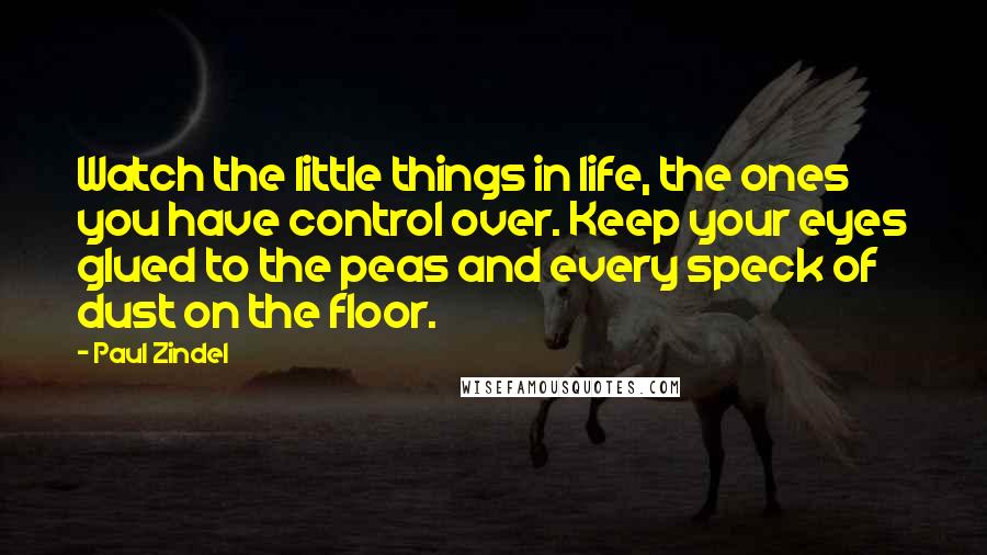 Paul Zindel Quotes: Watch the little things in life, the ones you have control over. Keep your eyes glued to the peas and every speck of dust on the floor.