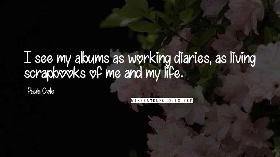 Paula Cole Quotes: I see my albums as working diaries, as living scrapbooks of me and my life.