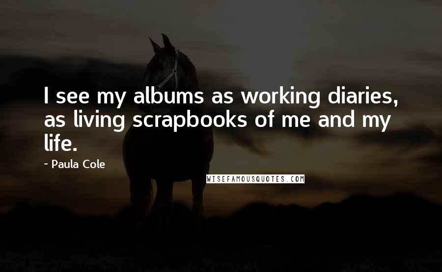 Paula Cole Quotes: I see my albums as working diaries, as living scrapbooks of me and my life.