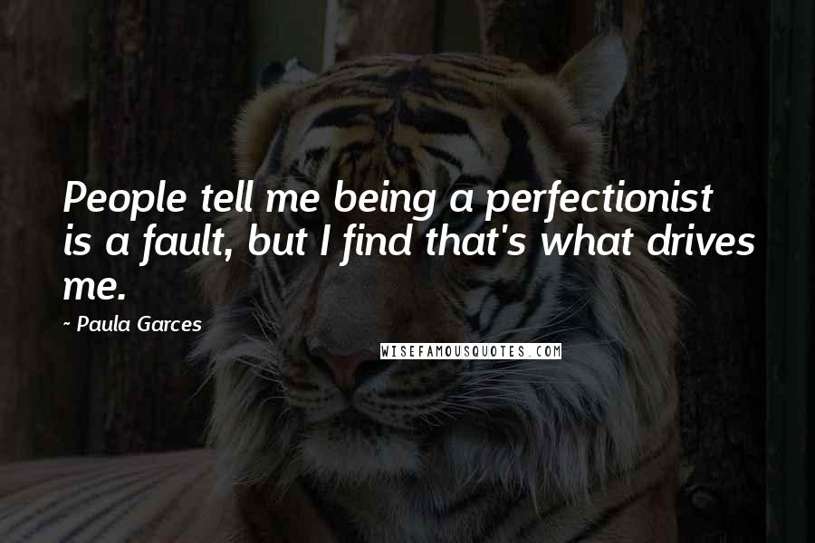 Paula Garces Quotes: People tell me being a perfectionist is a fault, but I find that's what drives me.