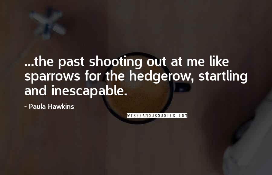 Paula Hawkins Quotes: ...the past shooting out at me like sparrows for the hedgerow, startling and inescapable.