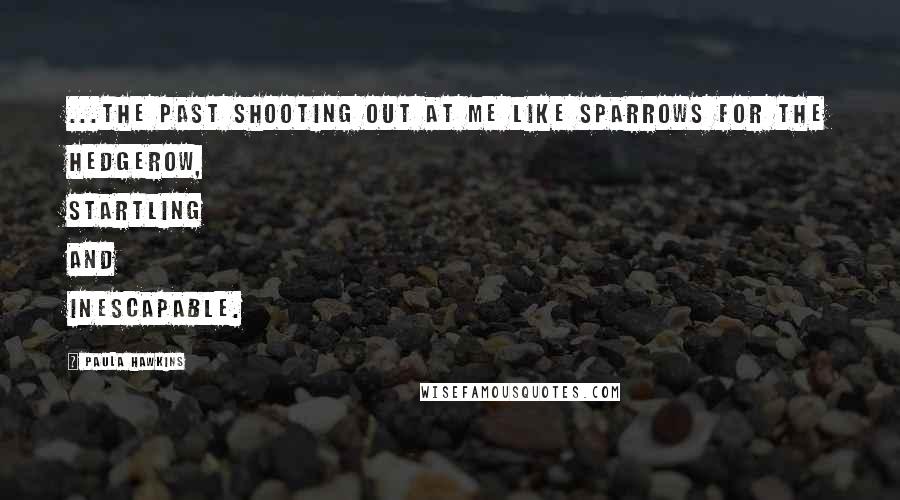 Paula Hawkins Quotes: ...the past shooting out at me like sparrows for the hedgerow, startling and inescapable.
