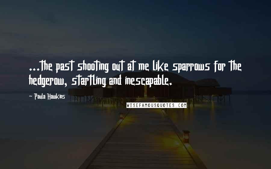 Paula Hawkins Quotes: ...the past shooting out at me like sparrows for the hedgerow, startling and inescapable.