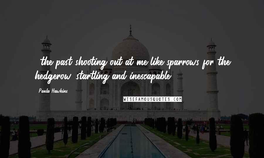Paula Hawkins Quotes: ...the past shooting out at me like sparrows for the hedgerow, startling and inescapable.