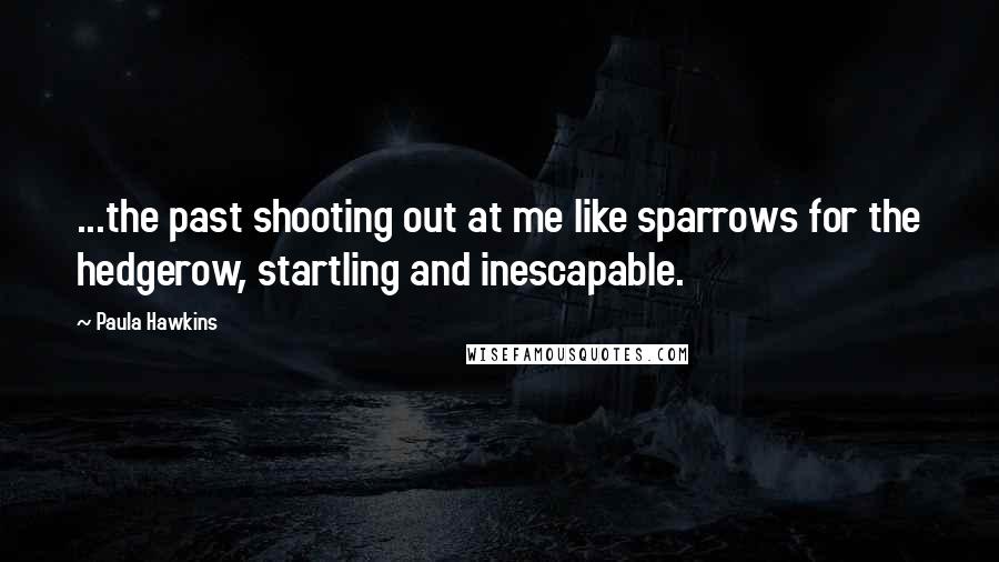 Paula Hawkins Quotes: ...the past shooting out at me like sparrows for the hedgerow, startling and inescapable.