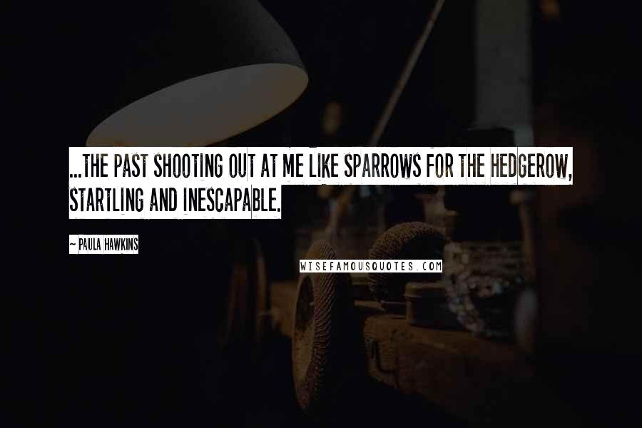 Paula Hawkins Quotes: ...the past shooting out at me like sparrows for the hedgerow, startling and inescapable.