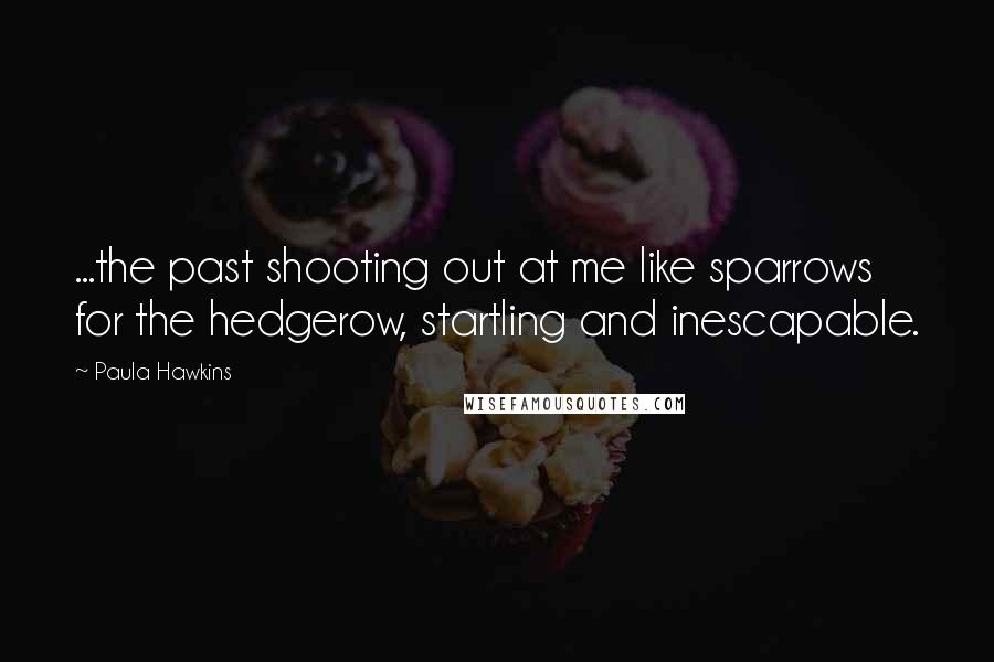Paula Hawkins Quotes: ...the past shooting out at me like sparrows for the hedgerow, startling and inescapable.