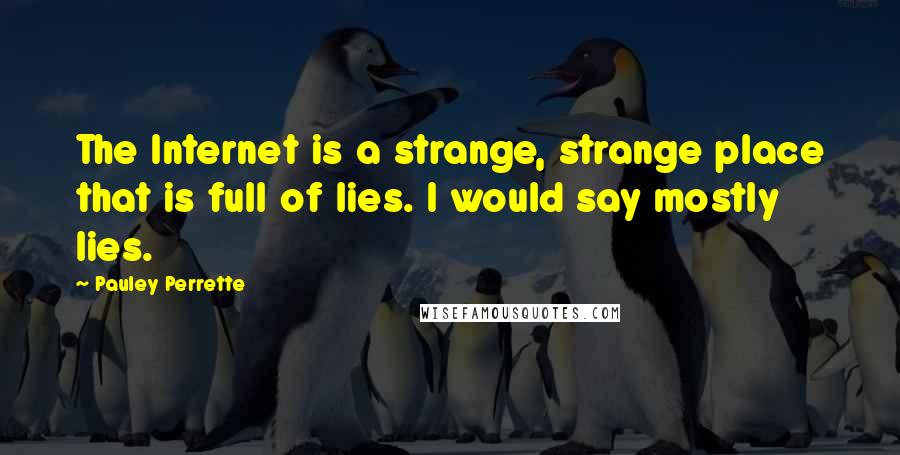Pauley Perrette Quotes: The Internet is a strange, strange place that is full of lies. I would say mostly lies.