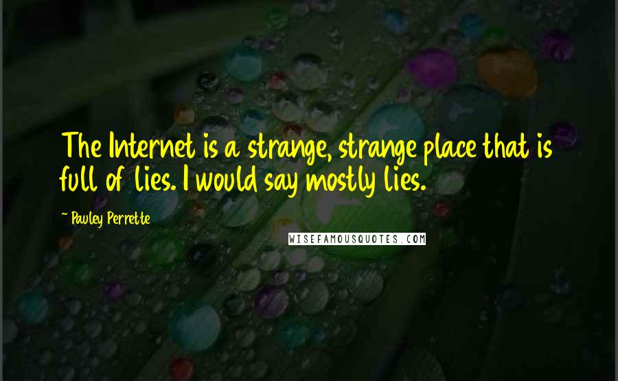 Pauley Perrette Quotes: The Internet is a strange, strange place that is full of lies. I would say mostly lies.