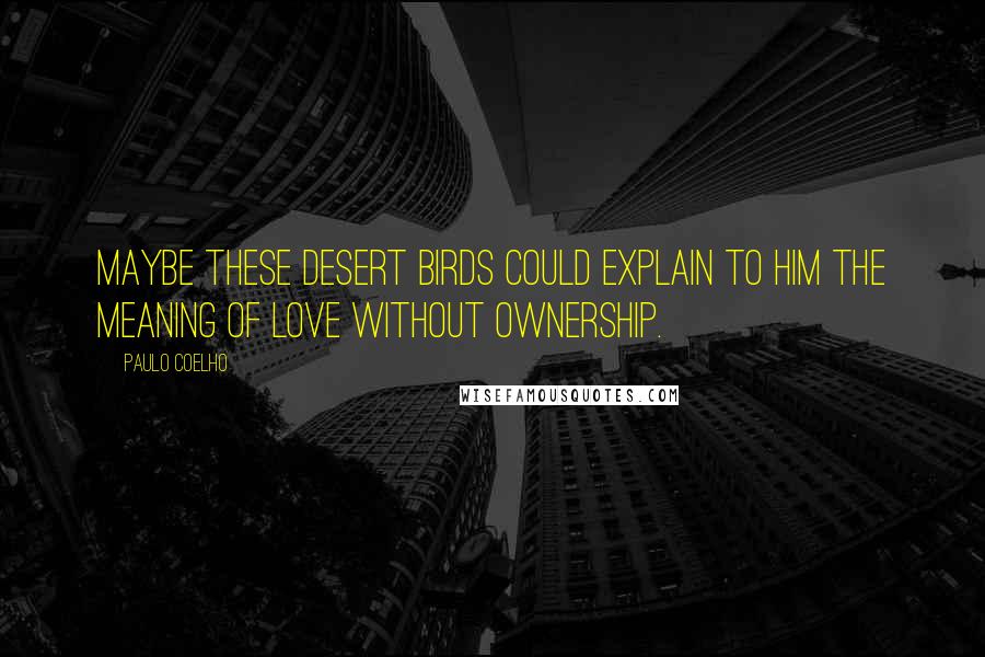 Paulo Coelho Quotes: Maybe these desert birds could explain to him the meaning of love without ownership.