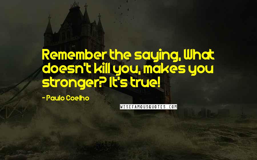 Paulo Coelho Quotes: Remember the saying, What doesn't kill you, makes you stronger? It's true!