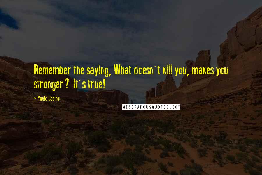 Paulo Coelho Quotes: Remember the saying, What doesn't kill you, makes you stronger? It's true!