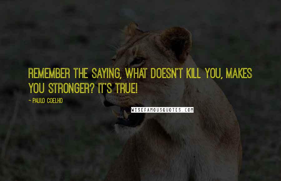 Paulo Coelho Quotes: Remember the saying, What doesn't kill you, makes you stronger? It's true!