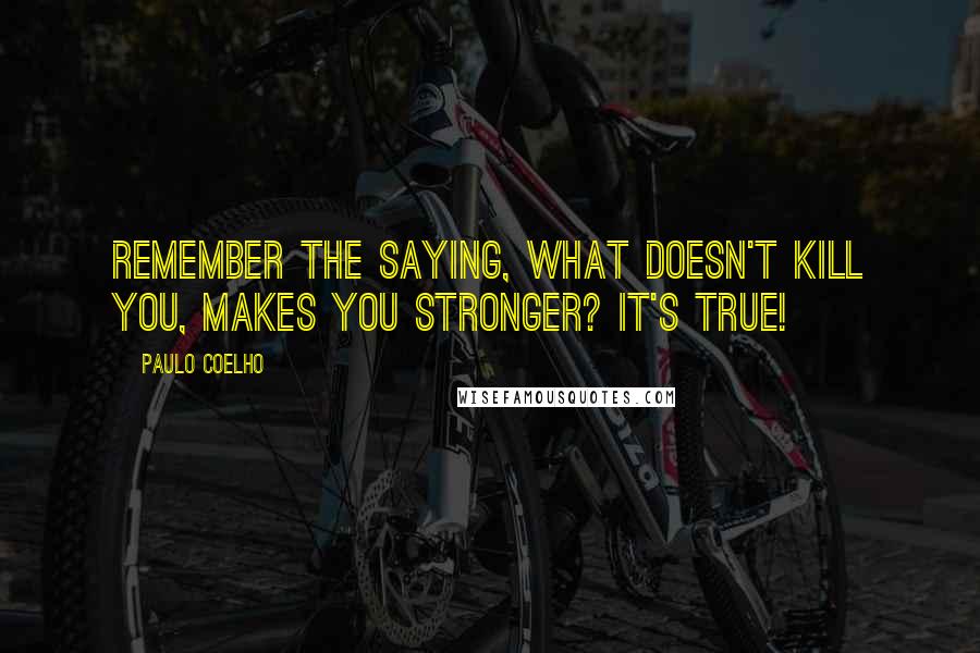 Paulo Coelho Quotes: Remember the saying, What doesn't kill you, makes you stronger? It's true!