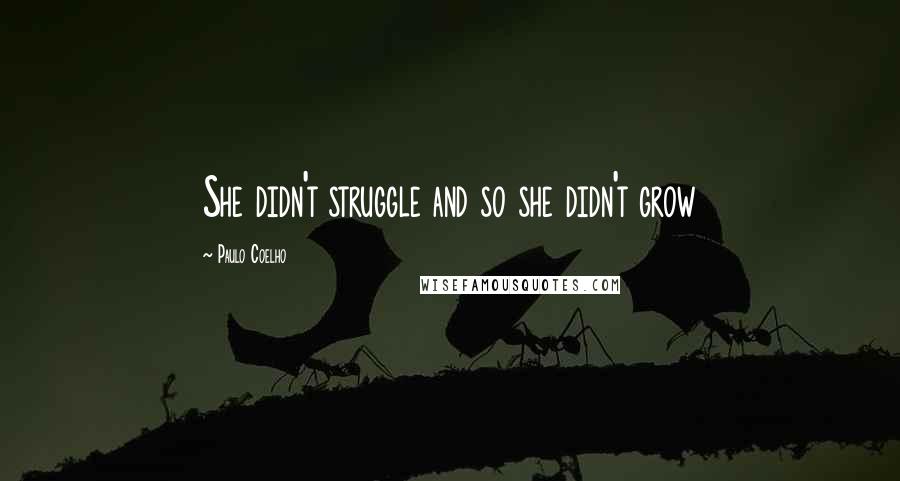Paulo Coelho Quotes: She didn't struggle and so she didn't grow