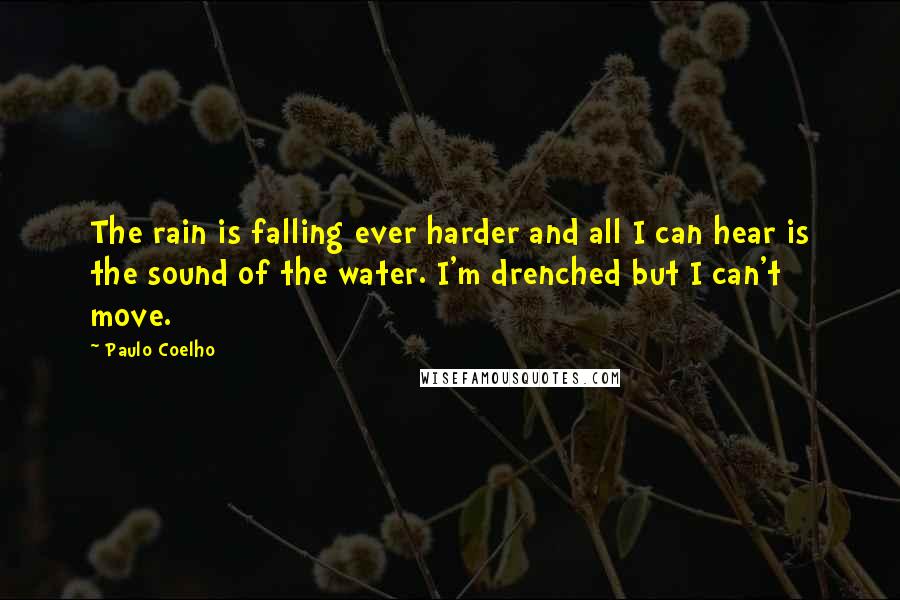 Paulo Coelho Quotes: The rain is falling ever harder and all I can hear is the sound of the water. I'm drenched but I can't move.