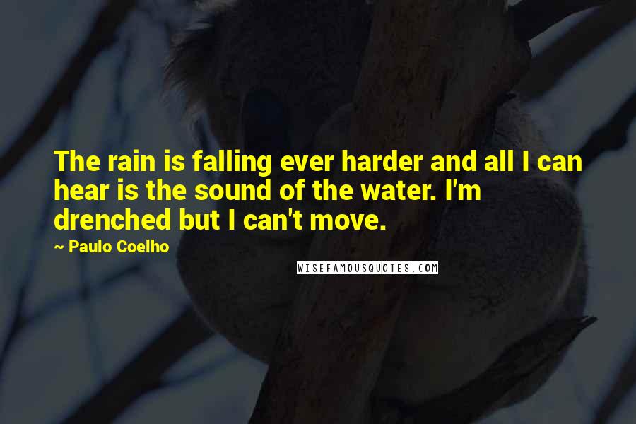 Paulo Coelho Quotes: The rain is falling ever harder and all I can hear is the sound of the water. I'm drenched but I can't move.