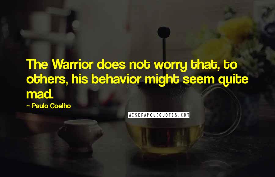 Paulo Coelho Quotes: The Warrior does not worry that, to others, his behavior might seem quite mad.