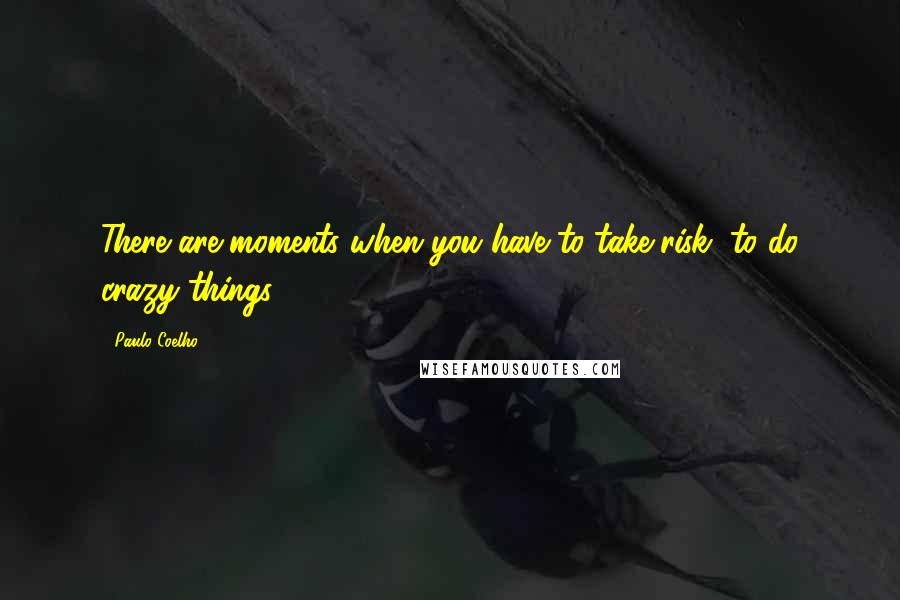 Paulo Coelho Quotes: There are moments when you have to take risk, to do crazy things.