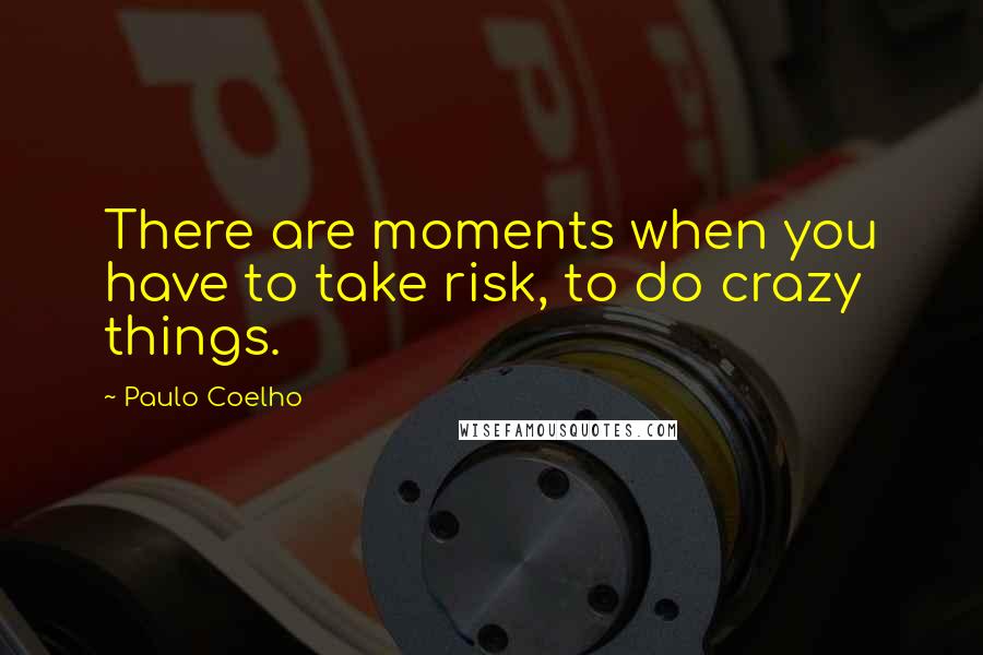 Paulo Coelho Quotes: There are moments when you have to take risk, to do crazy things.