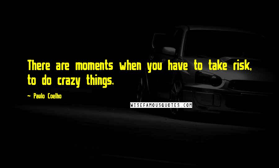 Paulo Coelho Quotes: There are moments when you have to take risk, to do crazy things.