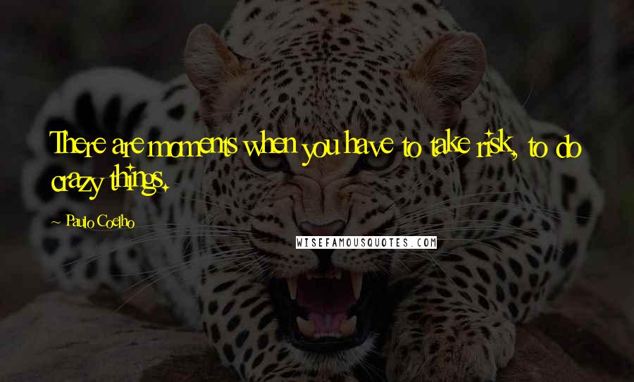 Paulo Coelho Quotes: There are moments when you have to take risk, to do crazy things.