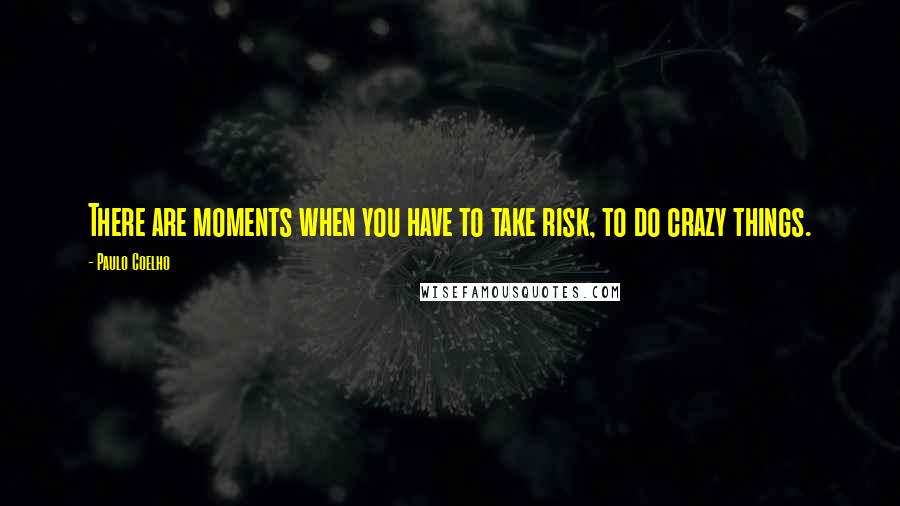 Paulo Coelho Quotes: There are moments when you have to take risk, to do crazy things.