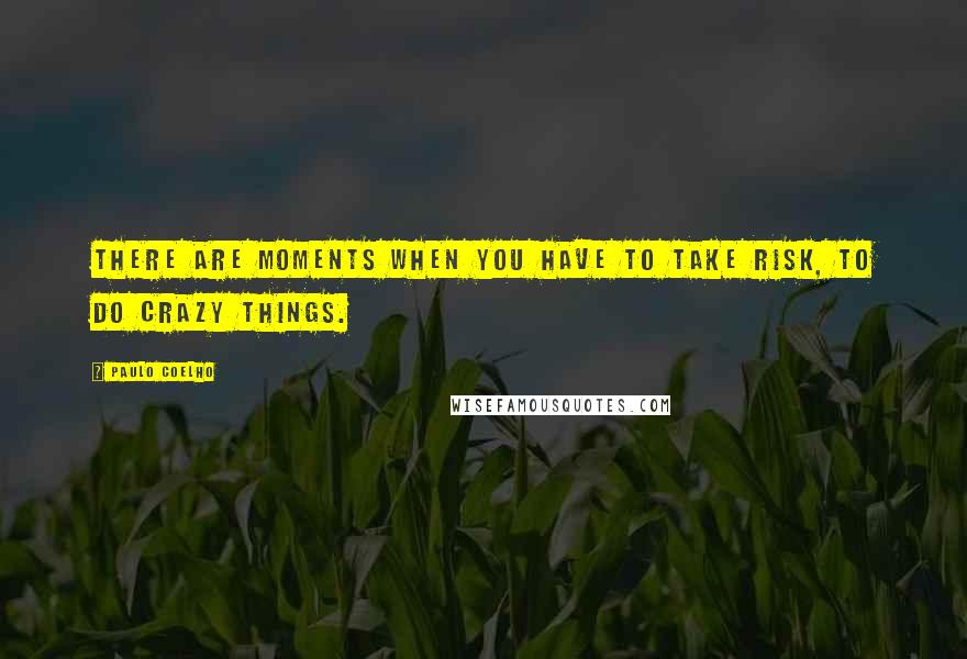 Paulo Coelho Quotes: There are moments when you have to take risk, to do crazy things.