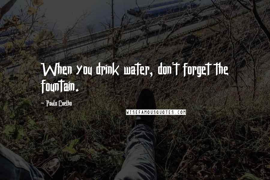 Paulo Coelho Quotes: When you drink water, don't forget the fountain.